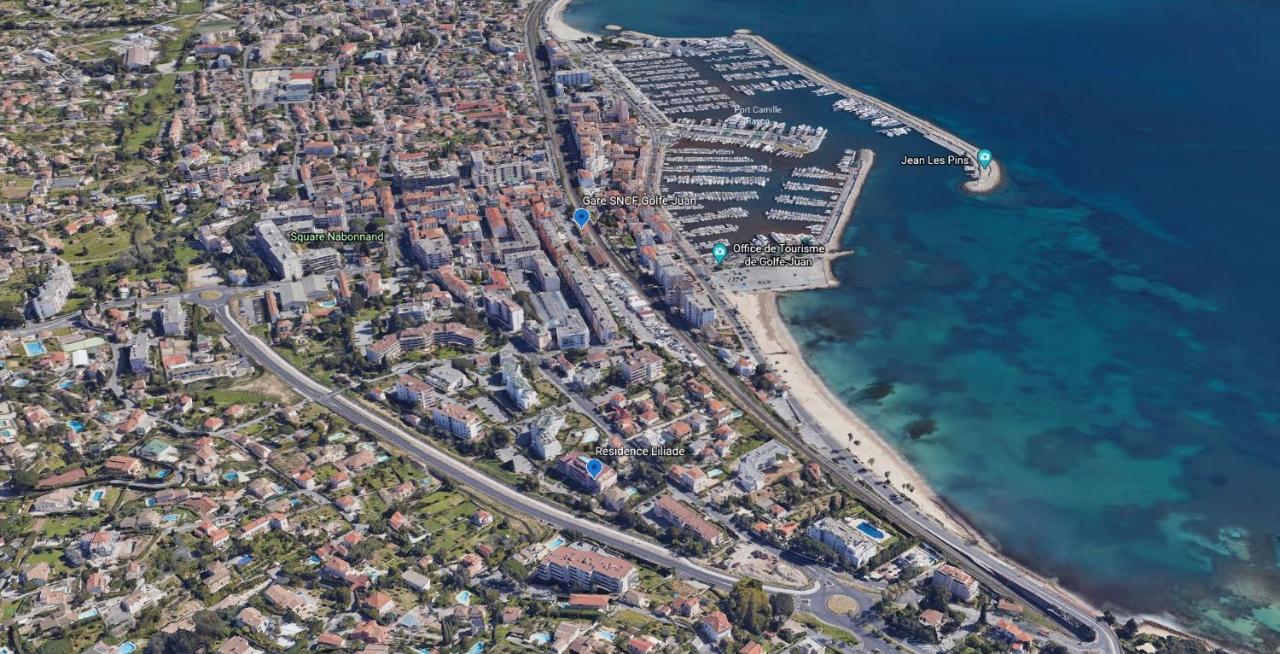 Apt Golfe Juan - 5Min Des Plages - Parking Privee - Piscine Rooftop วาลูริส ภายนอก รูปภาพ